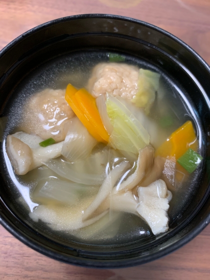 体温まる♪冷凍肉団子と白菜のスープ