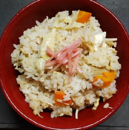 お吸い物の素で『松茸風きのこごはん』