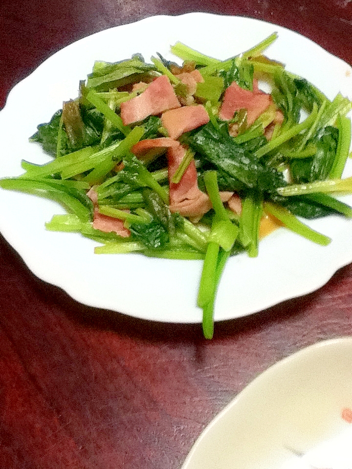 小松菜とベーコンの簡単 炒め 今日の献立 レシピ 作り方 By とりあえず乾杯 楽天レシピ