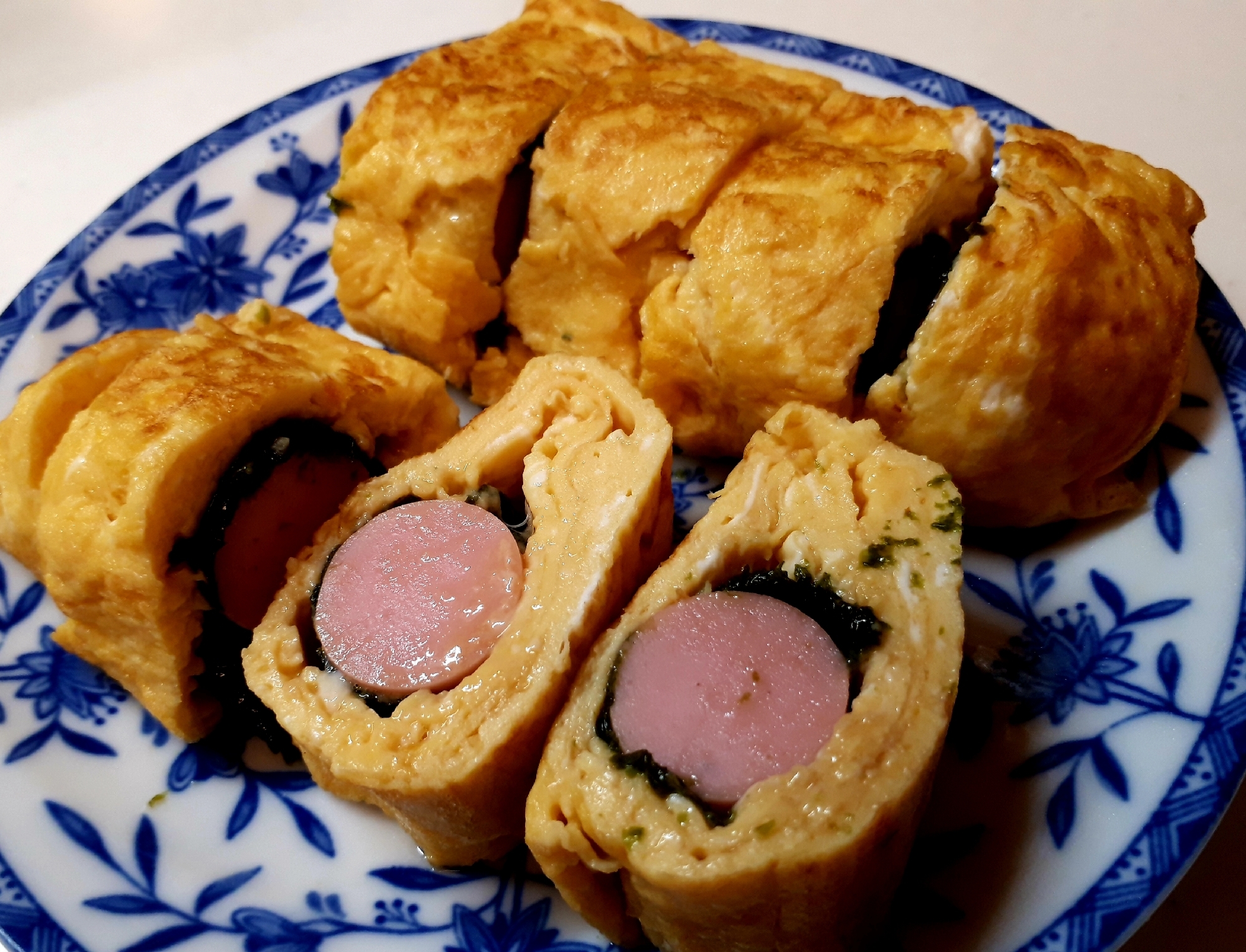 魚肉ソーセージと海苔の卵焼き