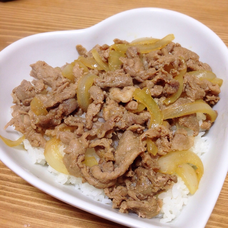 ジップロックにぜーんぶ入れて焼くだけ☆生姜豚丼