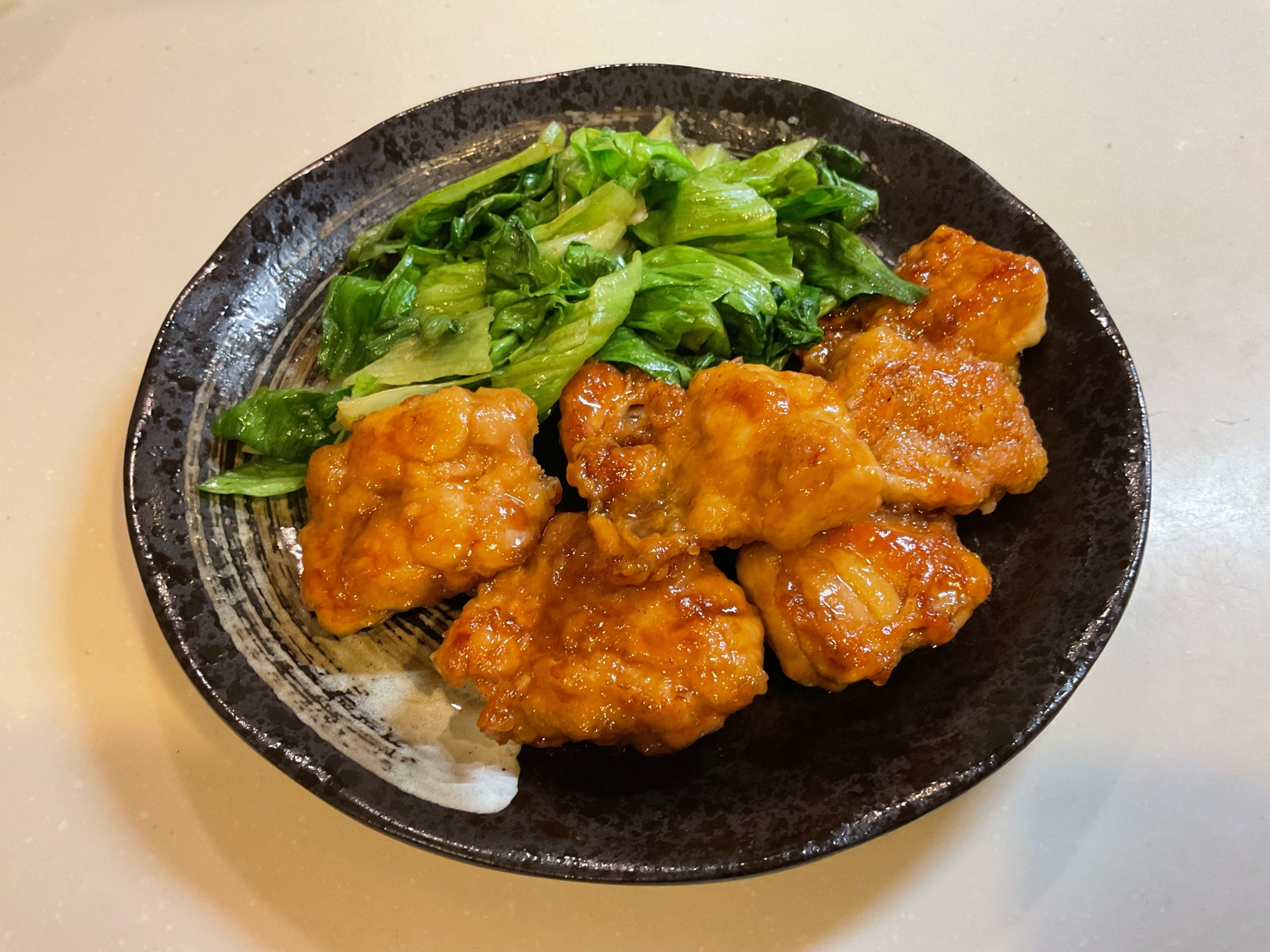 揚げ焼きで簡単！甘辛チキン南蛮風！