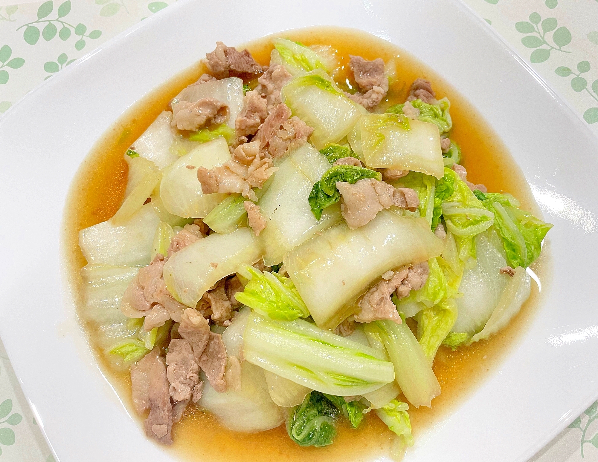 白菜と豚肉の甘酢炒め