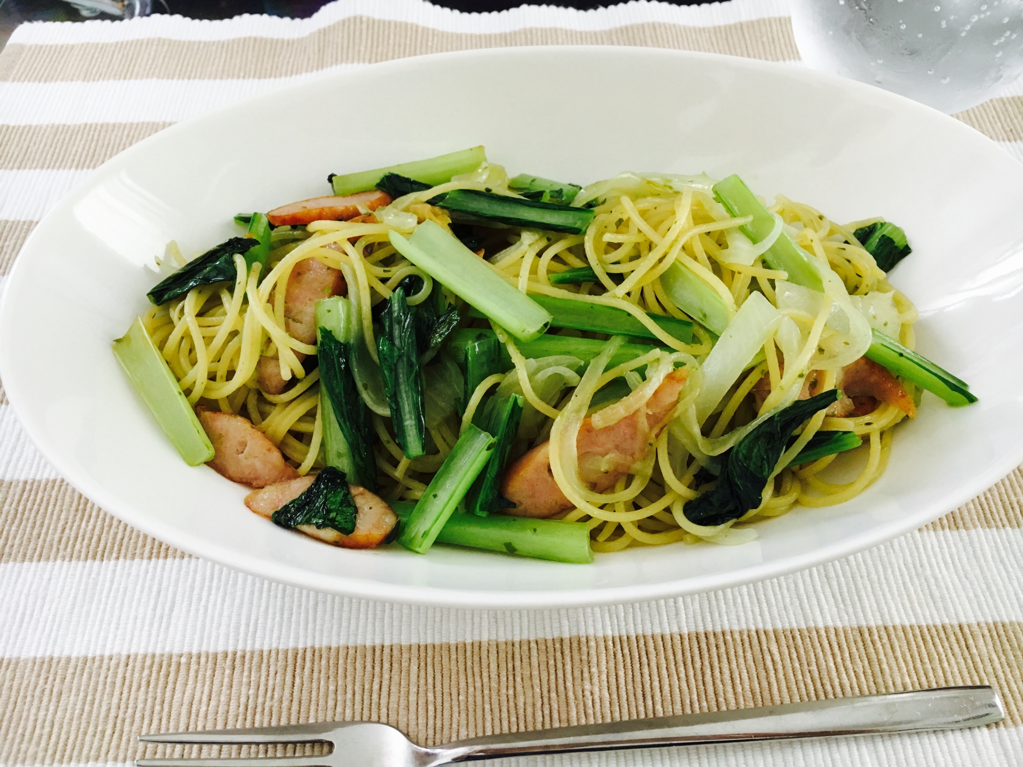 カルシウム摂取!小松菜のジェノベーゼパスタ