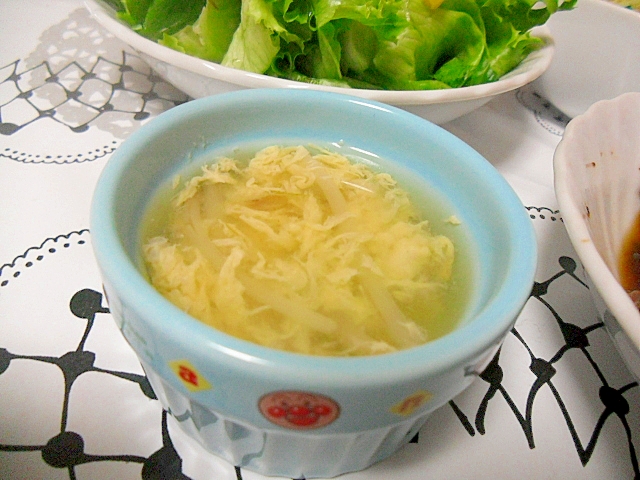 もやしと卵の中華スープ　シャンタンDX使用