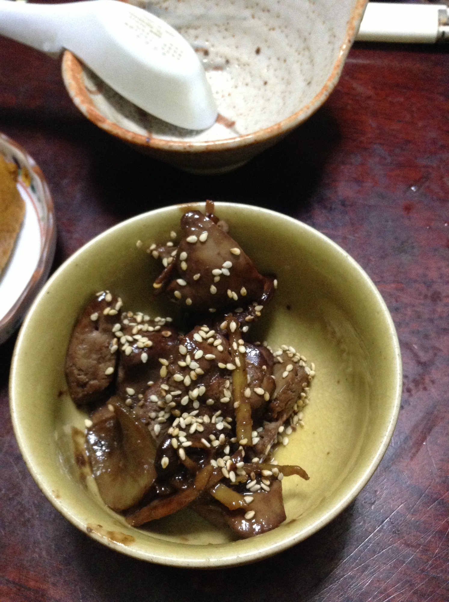 菊芋と鶏レバーの甘辛煮