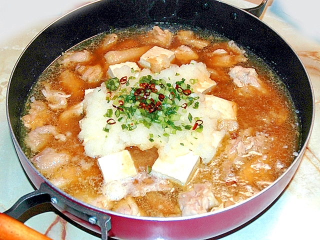 豆腐とおろしのさっぱり鍋！豆腐と鶏肉のおろし鍋♪