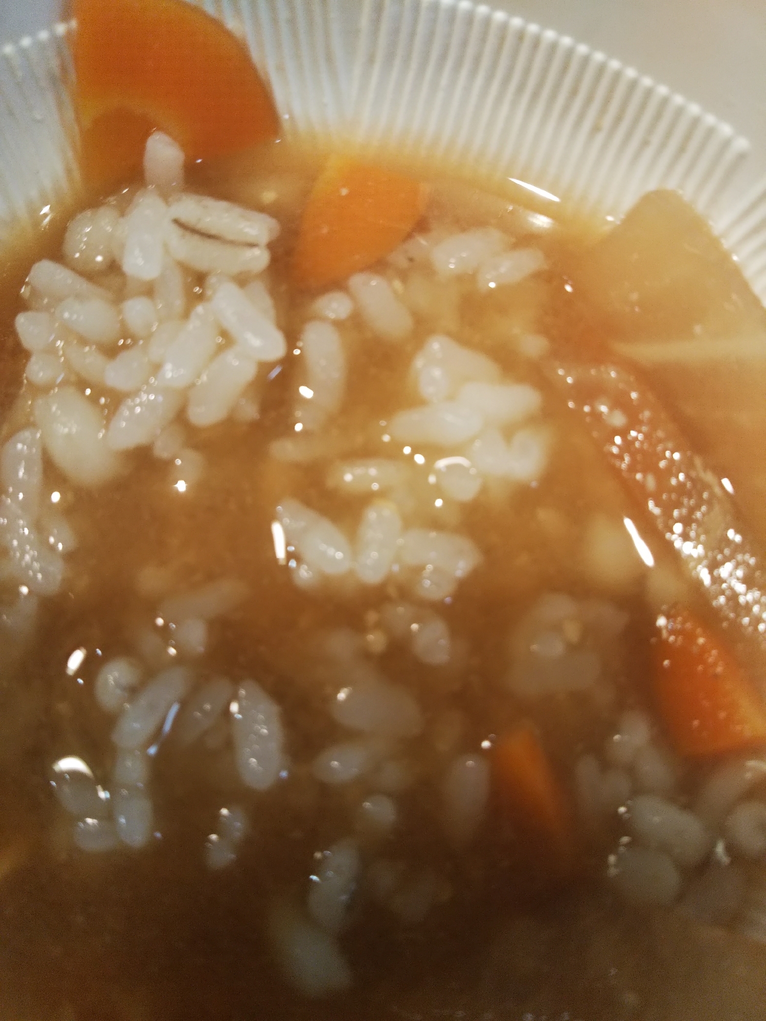 にんじんと大根の味噌汁ごはん