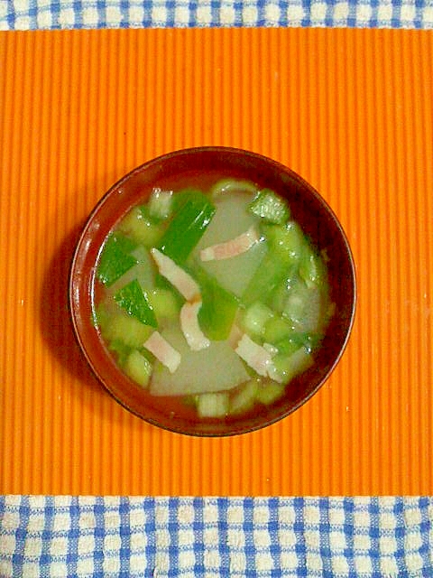 冬瓜とチンゲン菜の生姜スープ♪