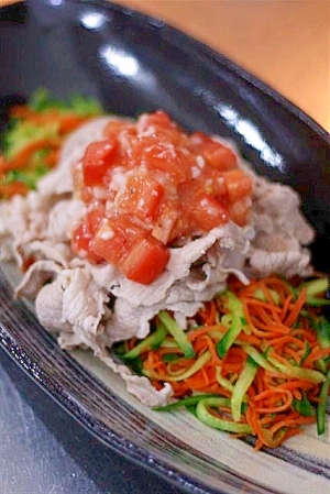 豚肉の冷しゃぶサラダ 塩麴トマトドレッシング レシピ 作り方 By Ryoripapa 楽天レシピ