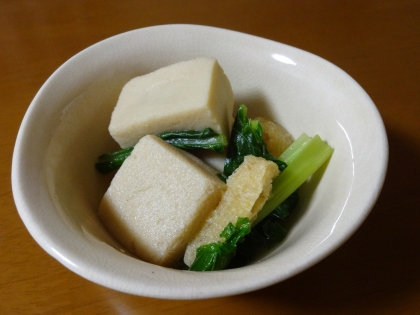 高野豆腐とかぶの茎の煮付け
