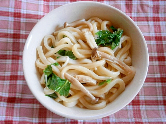 レンジめし★きのこと青菜のうどん