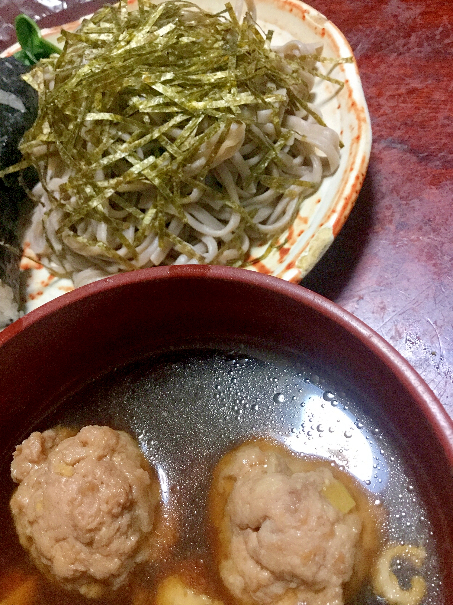 マグロのつみれ南蛮そば。