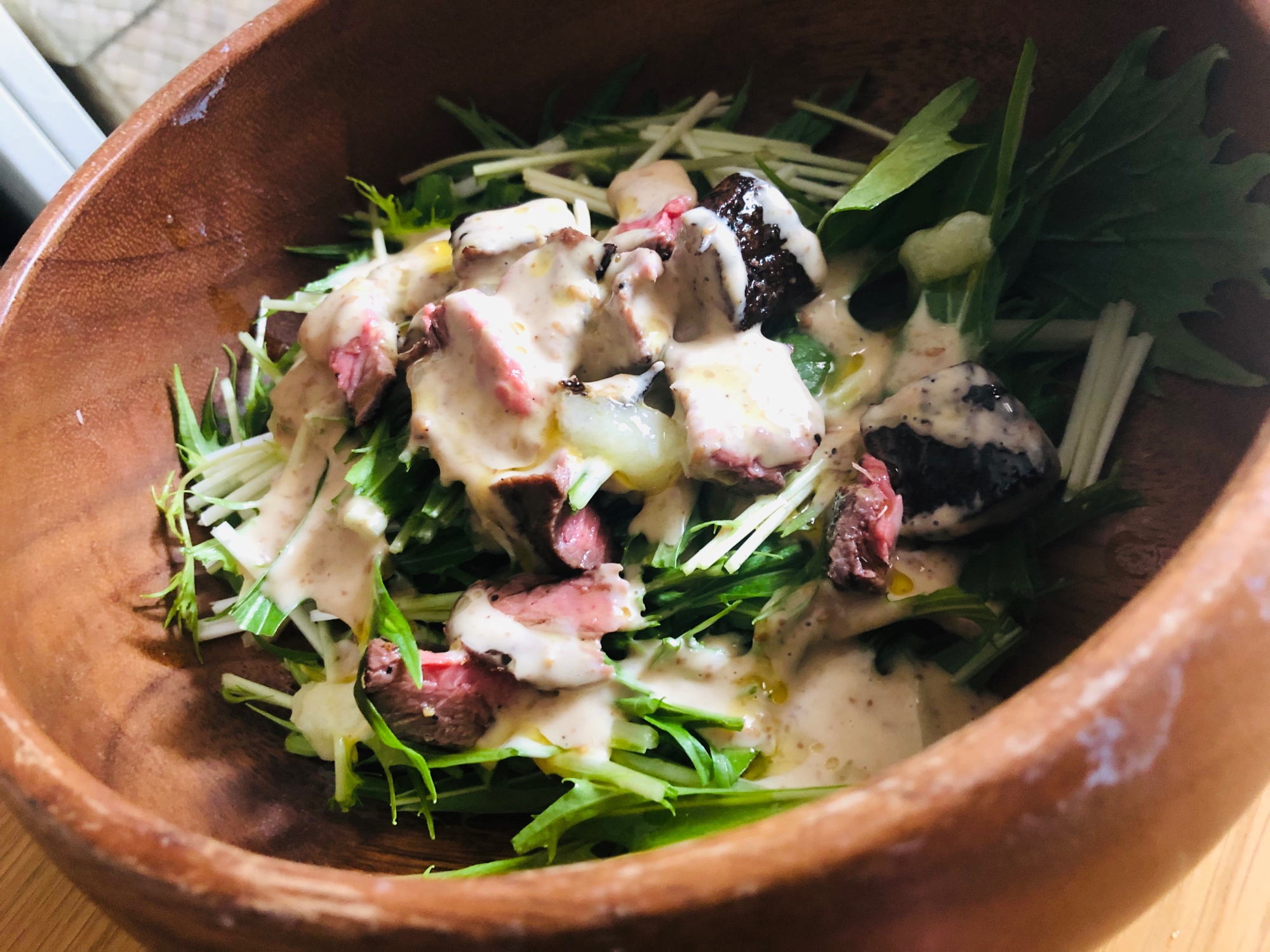 ローストビーフ水菜サラダ