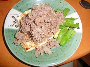 豆腐ステーキ　肉味噌ソース