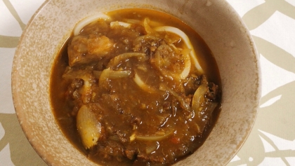 残りカレー+麺つゆで！カレーうどん