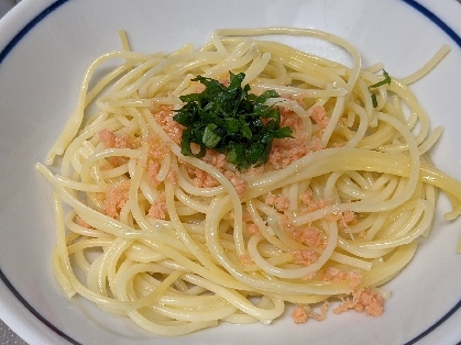 鮭フレークと大葉のパスタ