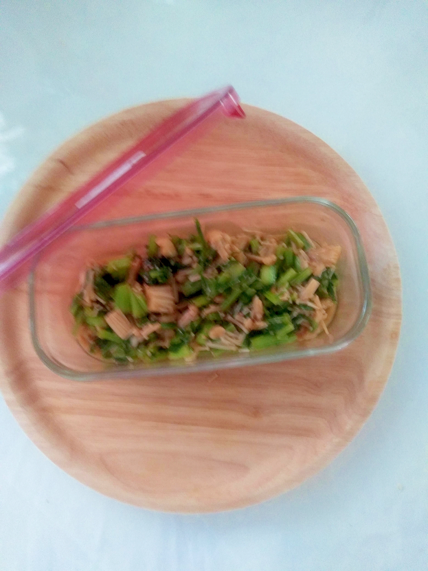 素朴！作り置き！かぶの葉とエノキの佃煮
