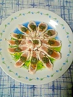 ☆笹身刺バジルカルパッチョ☆ レシピ・作り方 by ティア＆アスラン