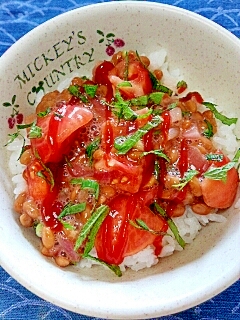 【キレイ応援朝食】納豆の食べ方-甘酢トマト♪