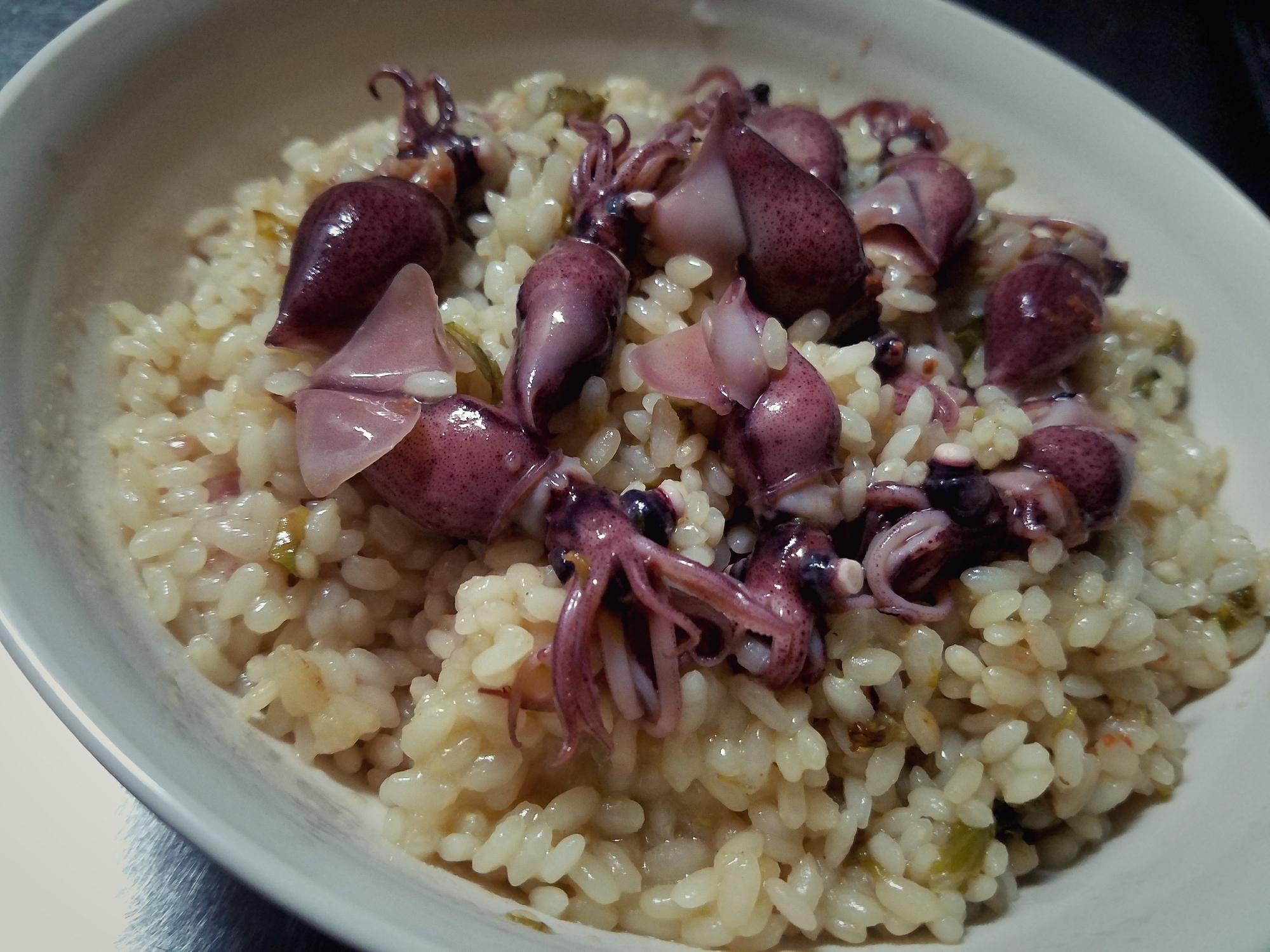 ホタルイカのリゾット　ふき味噌風味