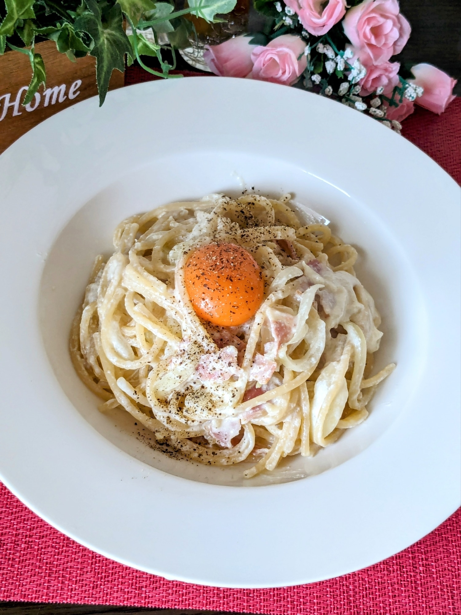 ワンパンで(^^)〜簡単濃厚カルボナーラ〜 レシピ・作り方 by にゃん