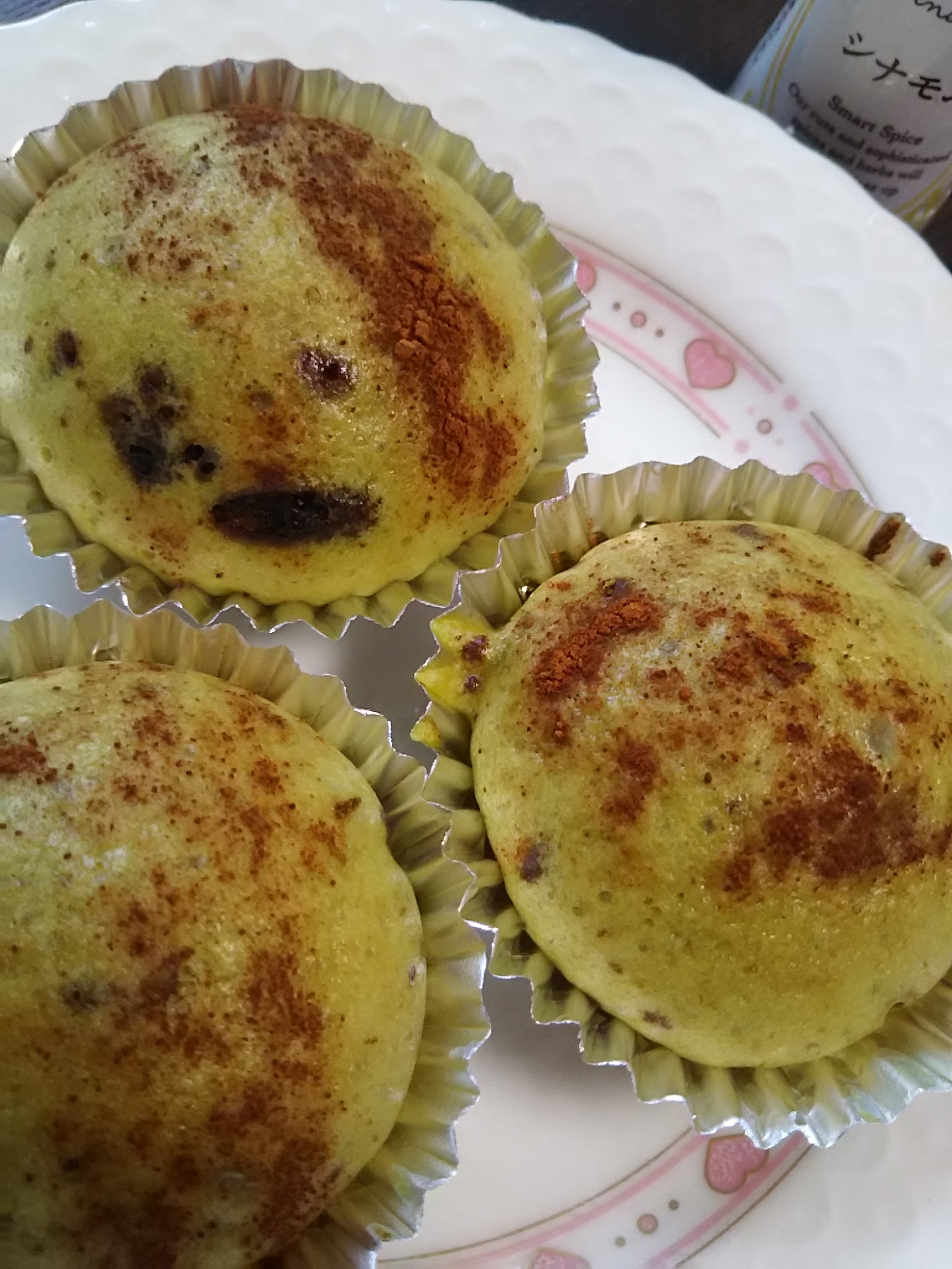 シナモンとチョコレートのお茶蒸しパン(^^)