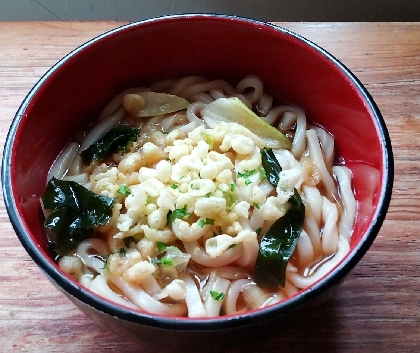 ワカメたぬきうどん