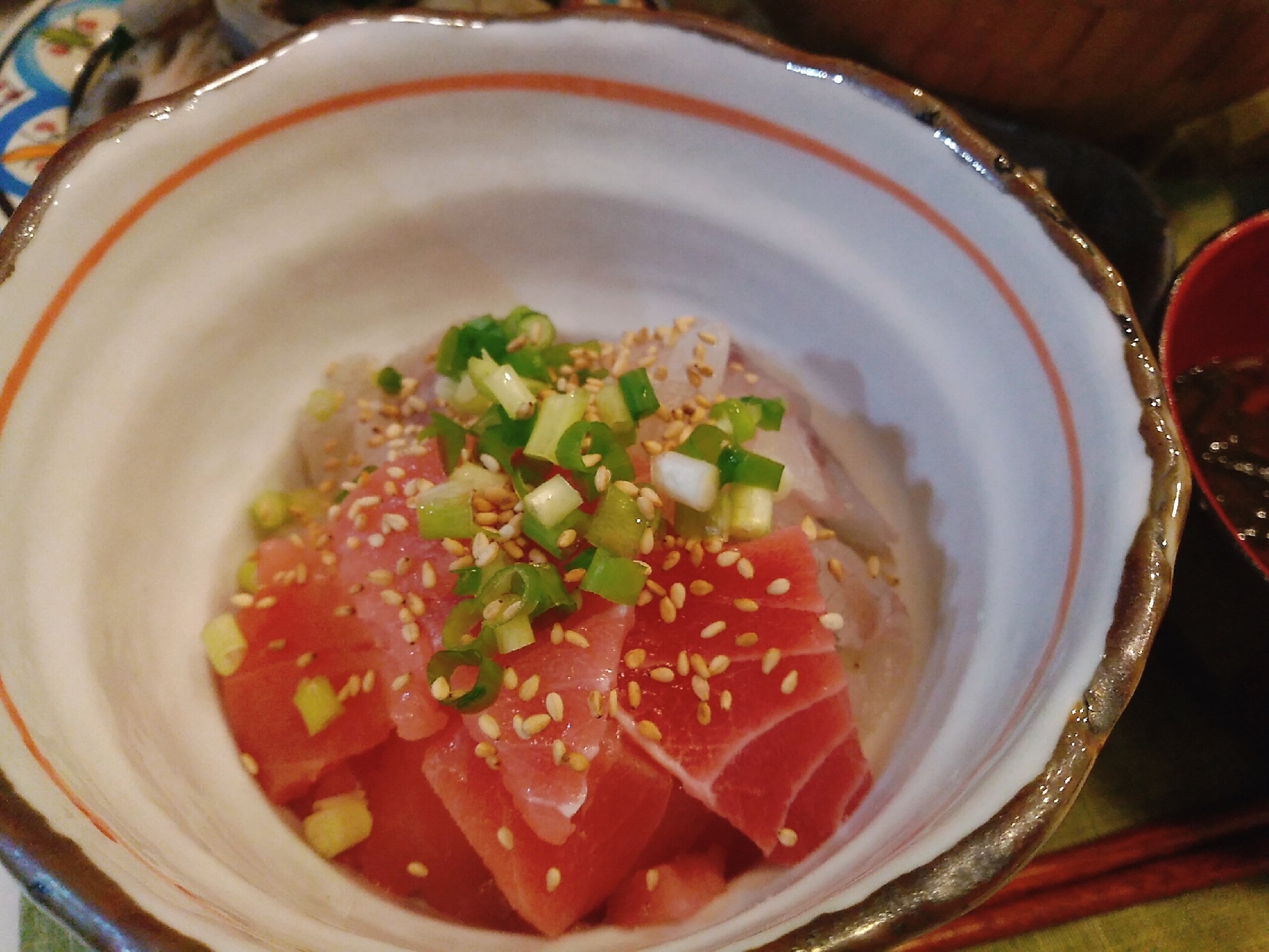 簡単！即席海鮮丼のタレ☆まぐろとスズキの海鮮丼