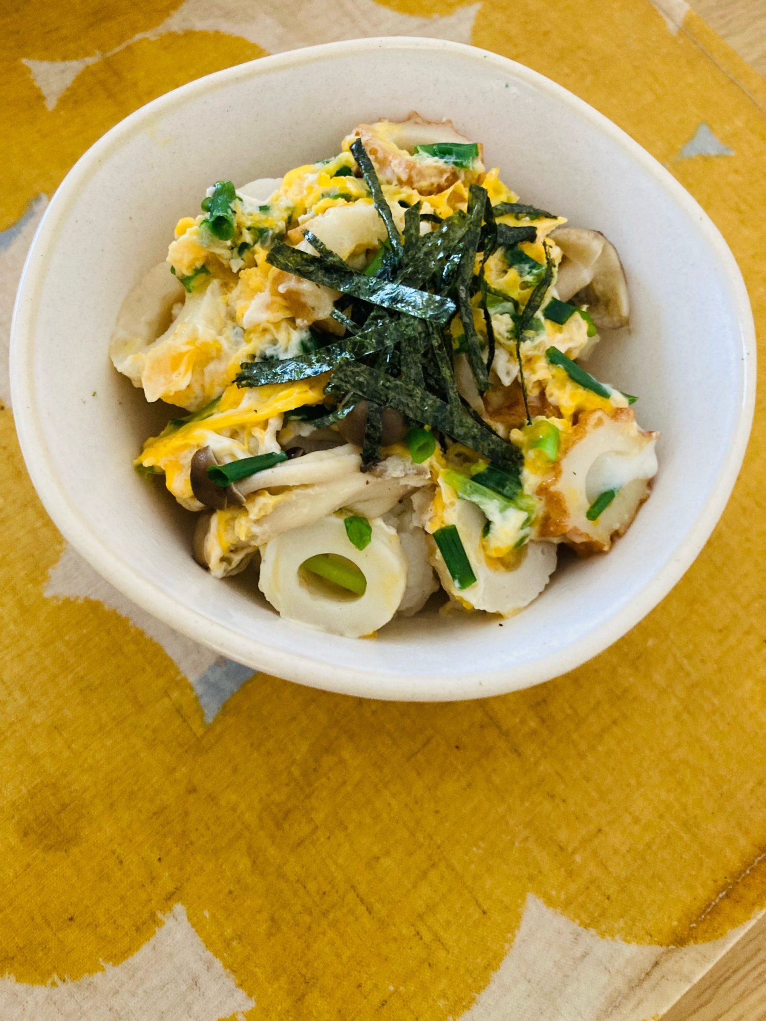 ちくわの卵とじ丼