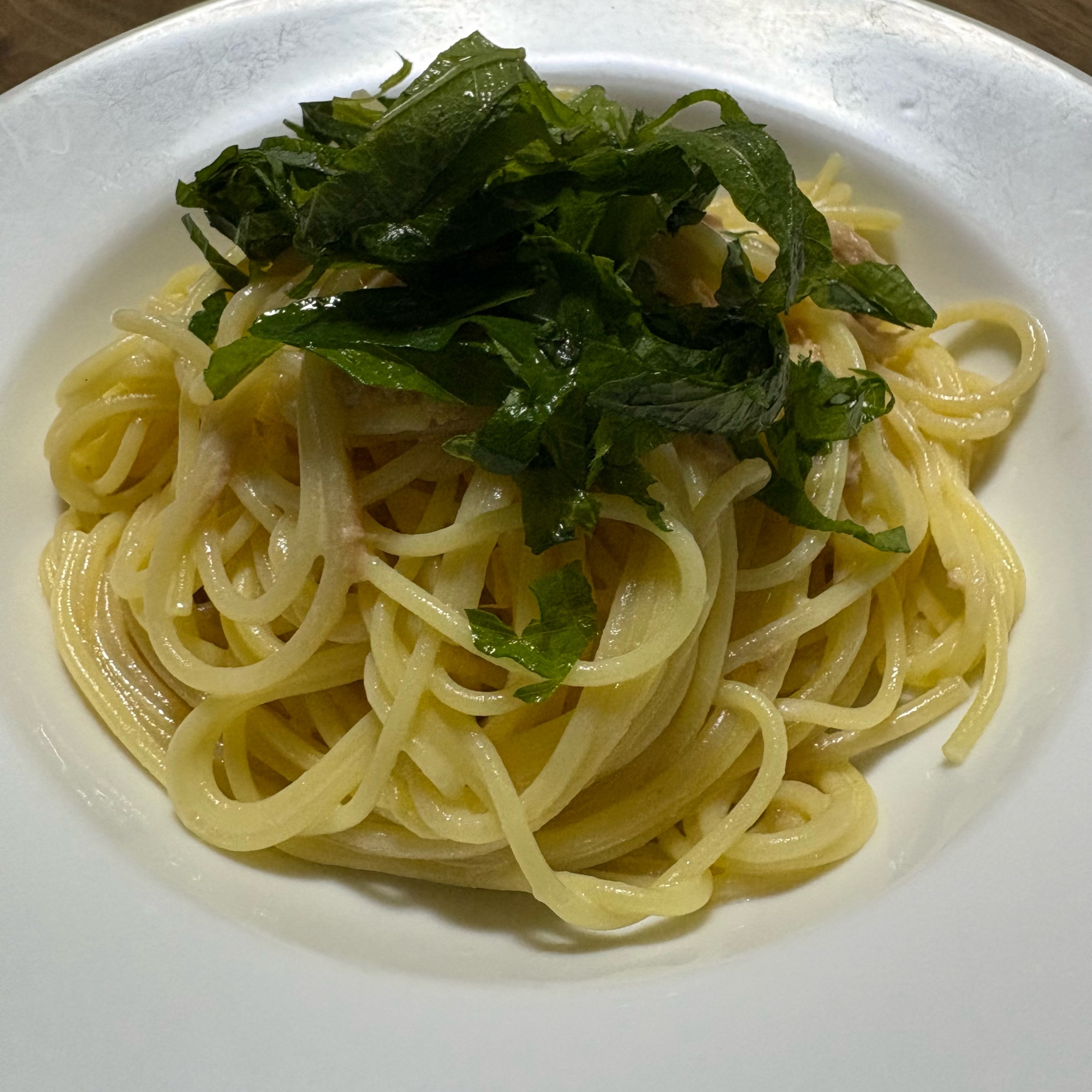冷製ツナマヨ大葉のせパスタ
