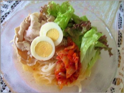 さっぱりおいしい。冷麺風そうめん