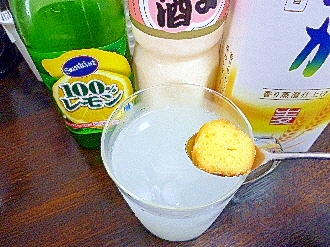 アイス♡焼きドーナツ入♡甘酒レモン酒