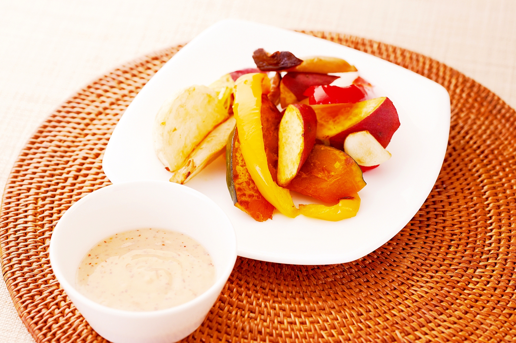 野菜のロースト　味噌クリーム添え