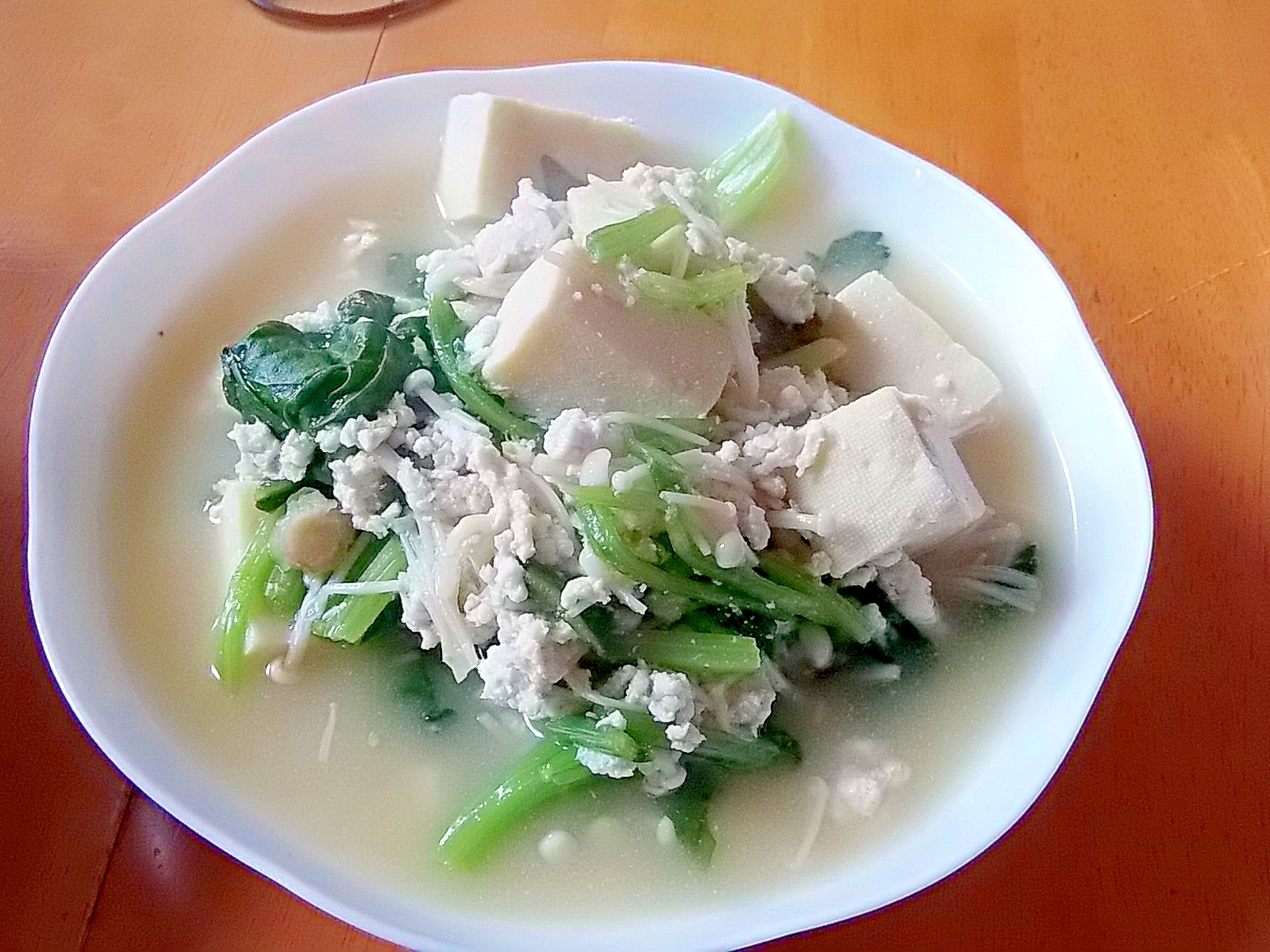 高野豆腐とたっぷり野菜のそぼろ味噌煮