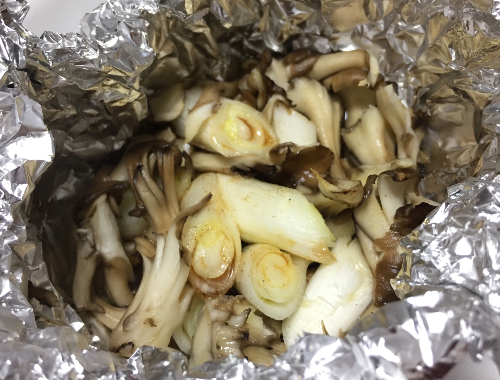 まいたけとネギのホイル焼き
