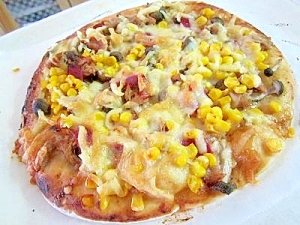 焼肉のたれで(^.^)簡単ピザ☆