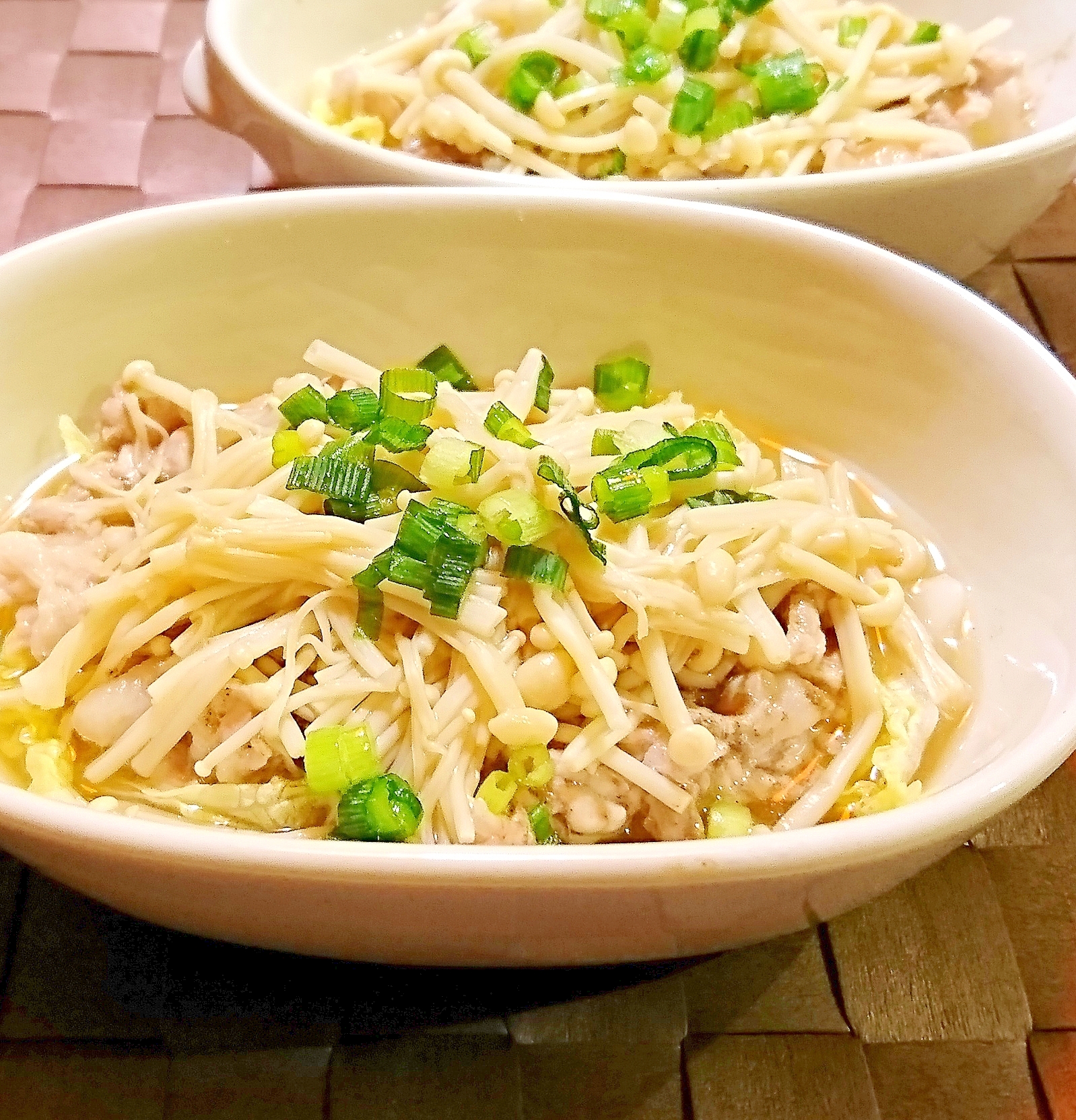 えのきと豚肉と白菜のレンジ蒸し