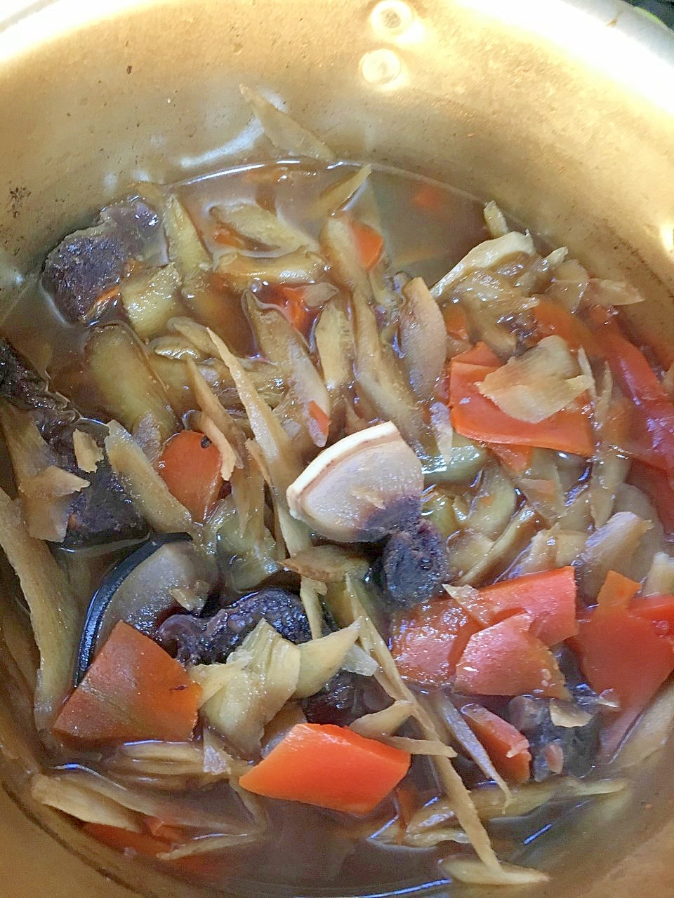 イルカと牛蒡の煮つけ