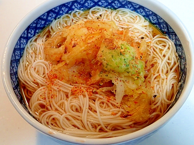 ❤かき揚げのせ温ったか素麺❤