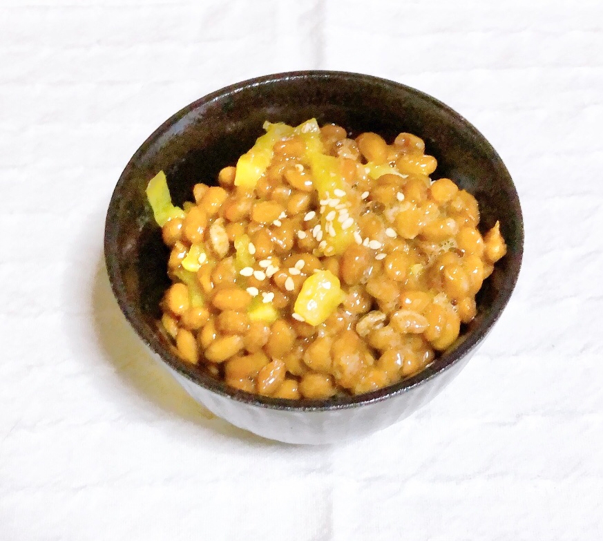 簡単⭐沢庵と納豆のせご飯