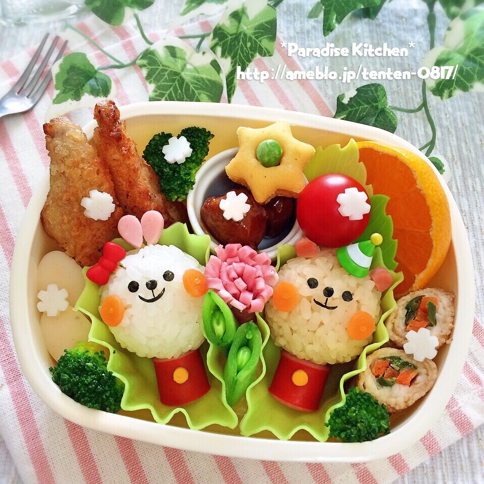 キャラ弁 簡単 クリスマスアニマル弁当 レシピ 作り方 By Maa12 楽天レシピ