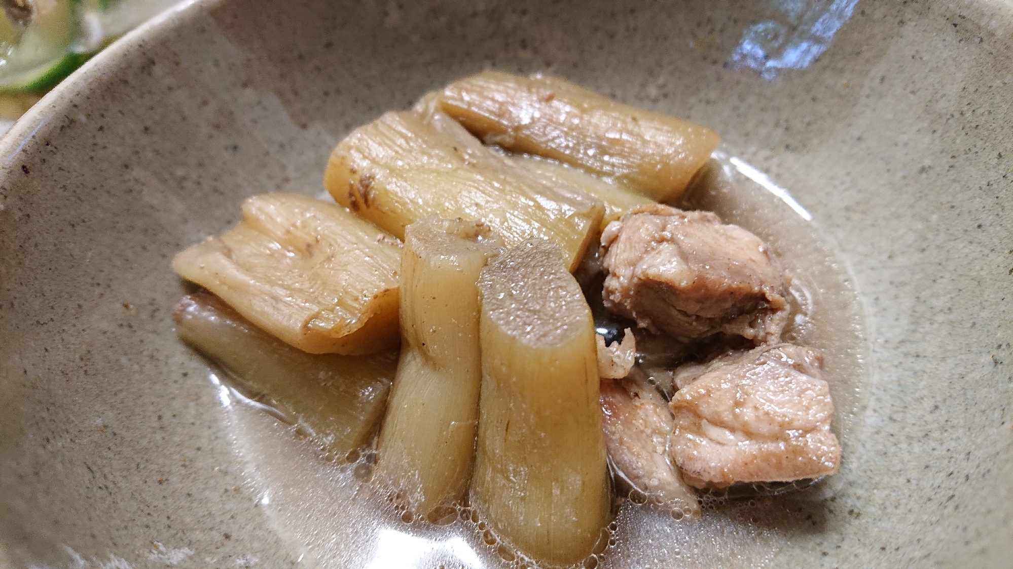 ずいきと鶏ももの煮物