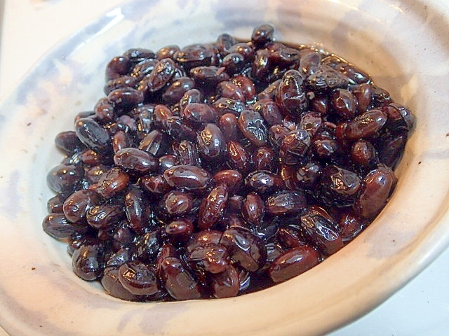 圧力鍋で　黒糖入り　黒豆の甘煮