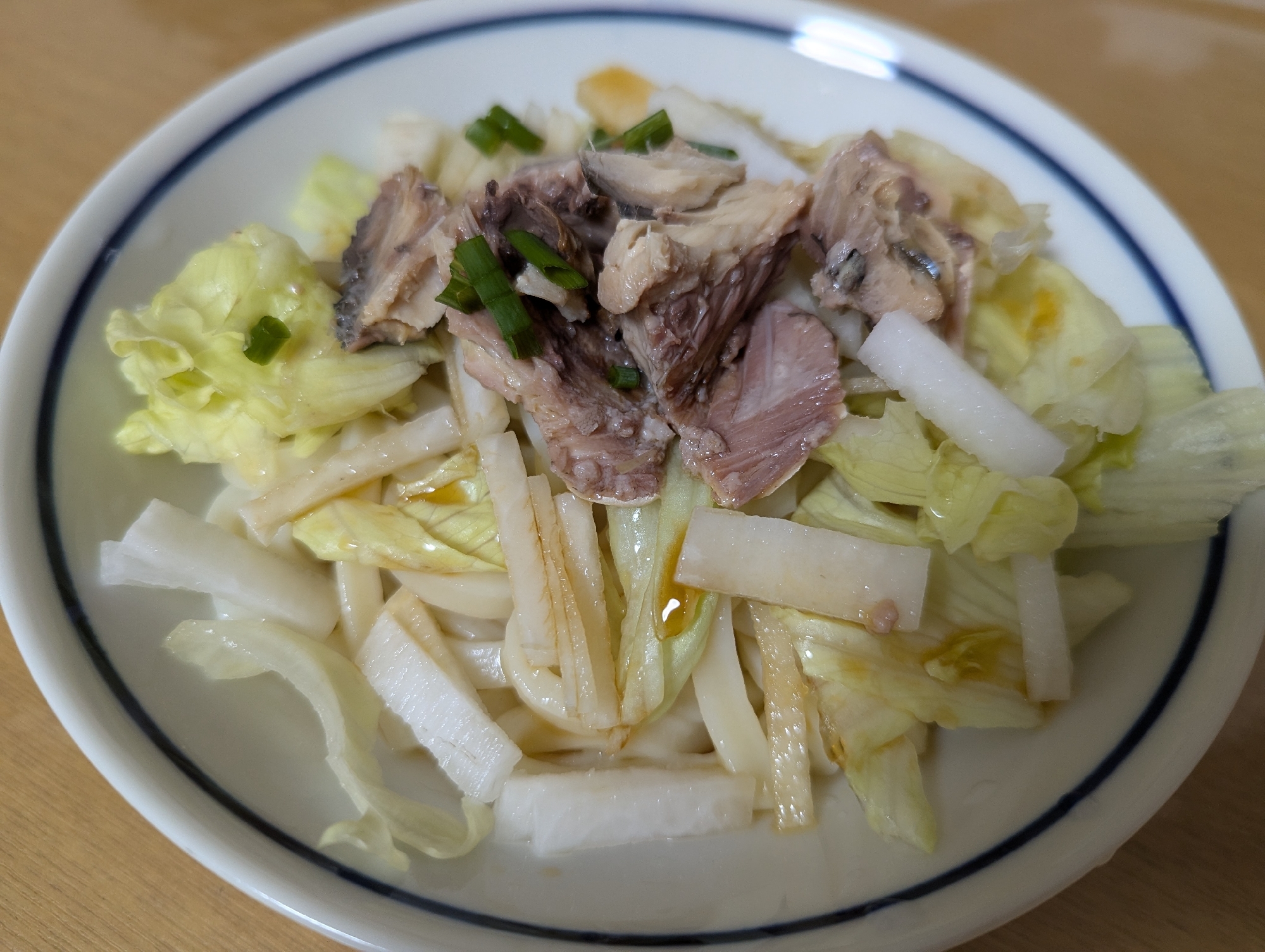 さば缶と大根のぶっかけうどん