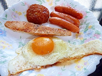 朝食プレート♡チキン南蛮カツ＆鮭