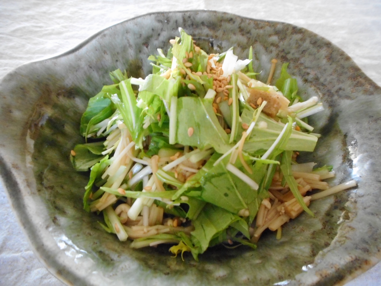 えのきと水菜のサラダ レシピ 作り方 By Mococo05 楽天レシピ