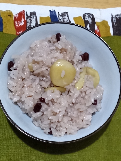 炊飯器で栗赤飯