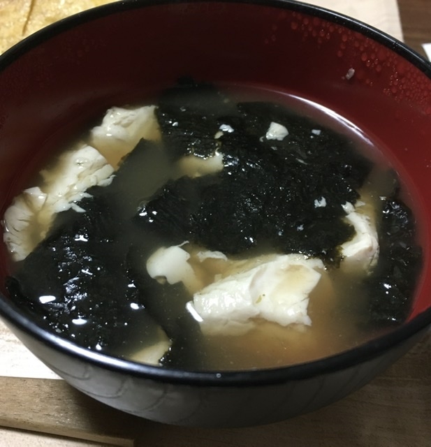 面倒な時に簡単！海苔と豆腐のスープ