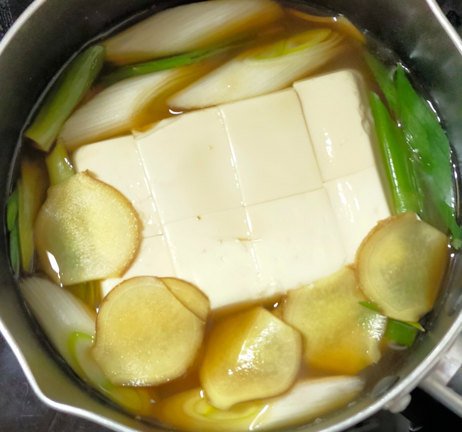 豆腐と葱の生姜煮